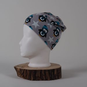 Beanie mit Pinguinen, türkis, Jersey