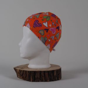 Mütze Herzen, orange, Jersey