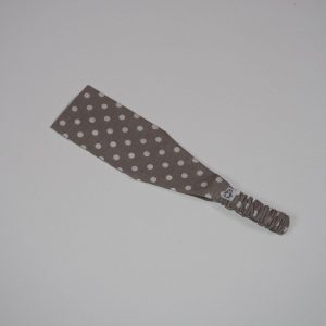 Haarband Baumwolle, Punkte braun