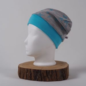 Beanie Glitzersterne, grau