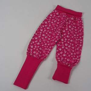 Pumphose Pfoten, Jersey, rosa