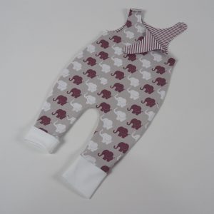 Größe 74, Wendestrampler mit Elefantenmotiv, beige