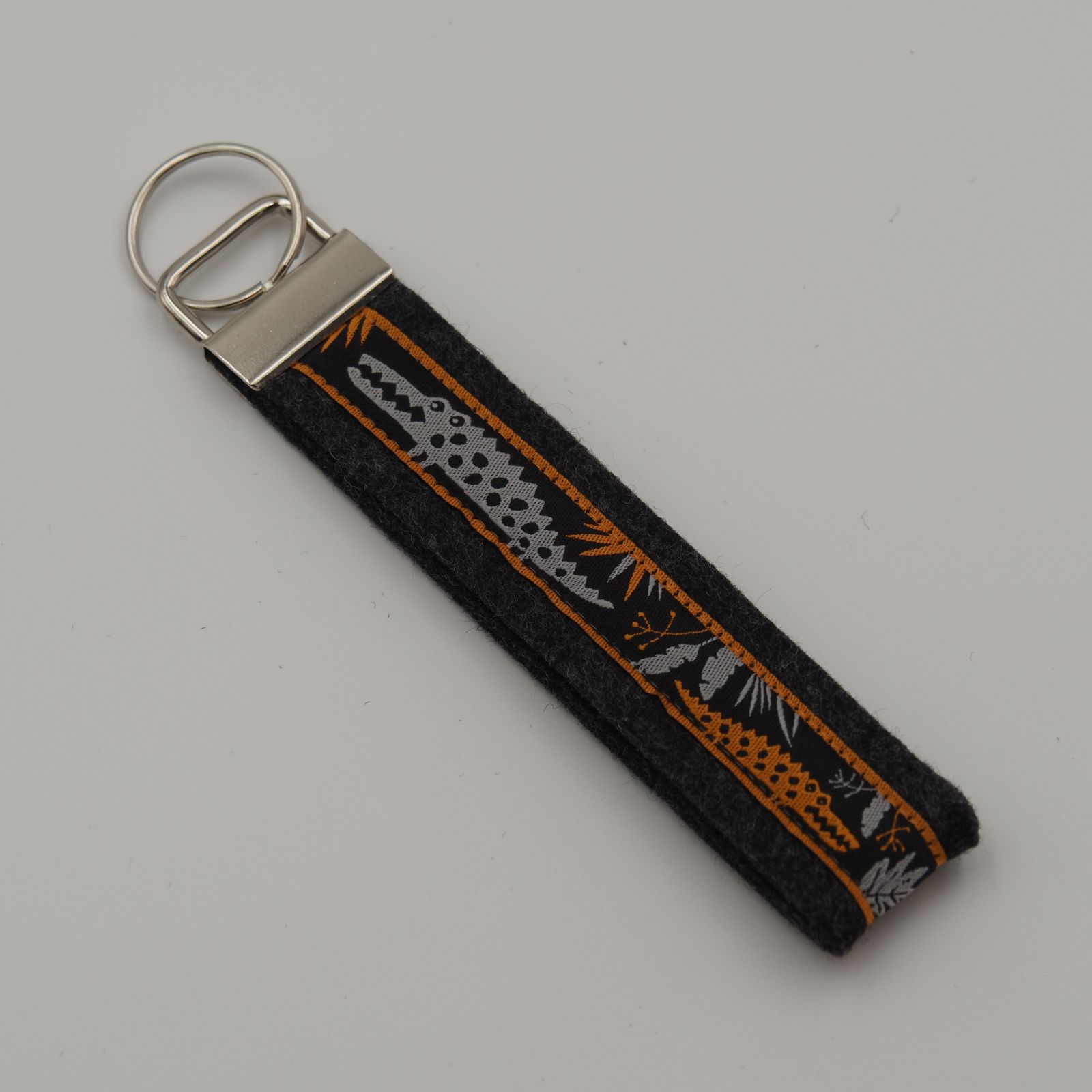 Schlüsselanhänger Krokodil orange, anthrazit