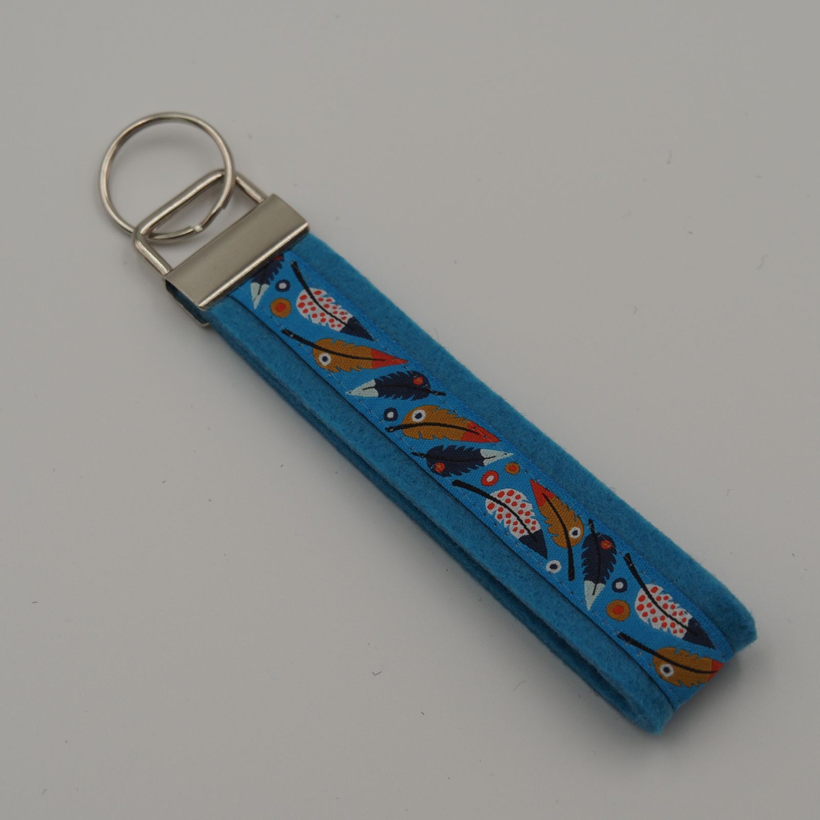 Schlüsselanhänger Federn, türkis